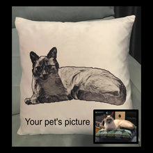 Load image into Gallery viewer, Throw Pillow with Your Pet&#39;s Picture (velvety microsuede)
