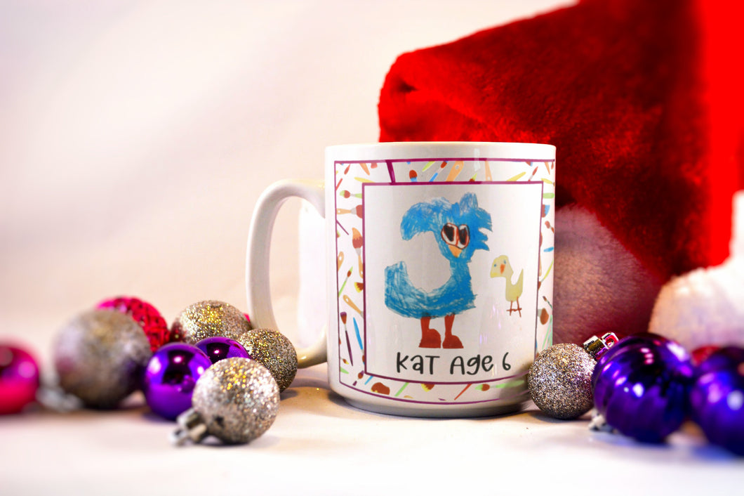 Mug with your child's artwork - white